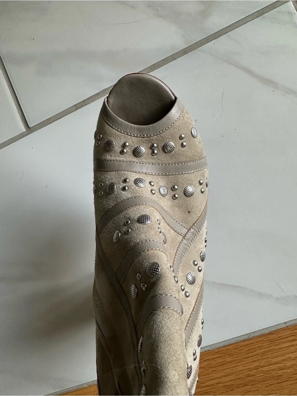 Rebecca Minkoff Mila Runway Studded Open Toe Booties Size 10M